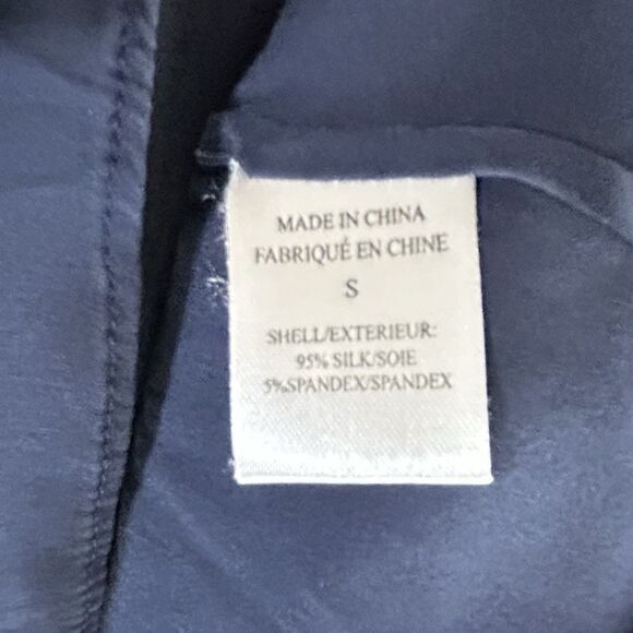 Theory Silk Ruffled Navy Tank Size S Sleeveless Party Cocktail Norm Core Top - Picture 4 of 7